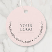 グレー&ピンクスモールビジネスサンキューパッケージラベル フェイバータグ (裏面)