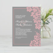 グレー&ピンクヴィネヤードリハーサル招待状 招待状 (スタンド正面)