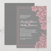 グレー&ピンクヴィネヤードリハーサル招待状 招待状 (正面/裏面)