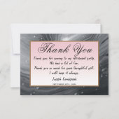 グレー&ピンク大理石退職感謝の気持ち ノートカード (正面)