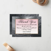 グレー&ピンク大理石退職感謝の気持ち ノートカード (正面/裏面インサイチュ)