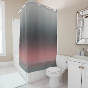 グレー、ピンク、黒のグラデーショングラデーション、  シャワーカーテン