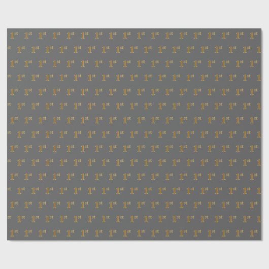 グレー、フェイク金ゴールド1番目(最初)のイベントラッピング紙 ラッピングペーパー (フラット)