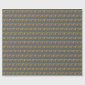 グレー、フェイク金ゴールド28位（28位）イベント ラッピングペーパー (フラット)