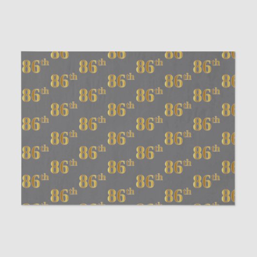 グレー、フェイク金ゴールド86位(八十六位)イベント 薄葉紙 (正面)