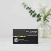 グレー·ブスタイリッシュラック·コラムズ·金ゴールドストライプCEO創設者 名刺 (スタンド正面)