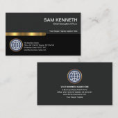 グレー·ブスタイリッシュラック·コラムズ·金ゴールドストライプCEO創設者 名刺 (正面/裏面)