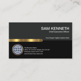 グレー·ブスタイリッシュラック·コラムズ·金ゴールドストライプCEO創設者 名刺