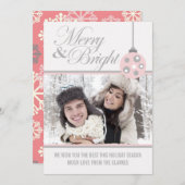 グレー&ブメリーライトホリデーフォトグリーティングカード シーズンカード (正面/裏面)