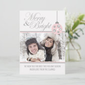 グレー&ブメリーライトホリデーフォトグリーティングカード シーズンカード (スタンド正面)