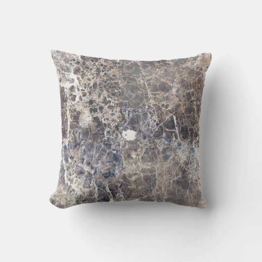 グレー ブラウン マーブル ラスティック ニュートラル ストーン クッション (正面)
