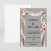 グレー、ブラウン、ラスティック、ピンクの招待状 招待状 (正面/裏面)