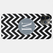 グレー/ブラックシェブロンカスタムMonogram Case-Mate iPhoneケース (裏面(横))