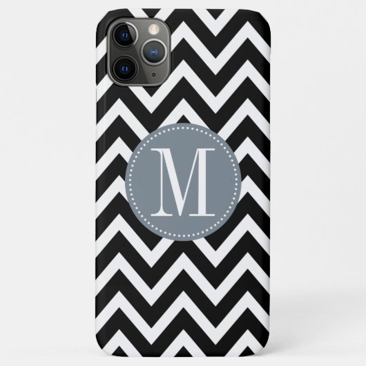 グレー/ブラックシェブロンカスタムMonogram Case-Mate iPhoneケース (裏面)