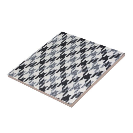 グレー/ブラックファブリッ千鳥格子のクテモダンクスチャ タイル (側面)