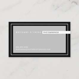 グレー/ブラック基本モダン、写真家 名刺