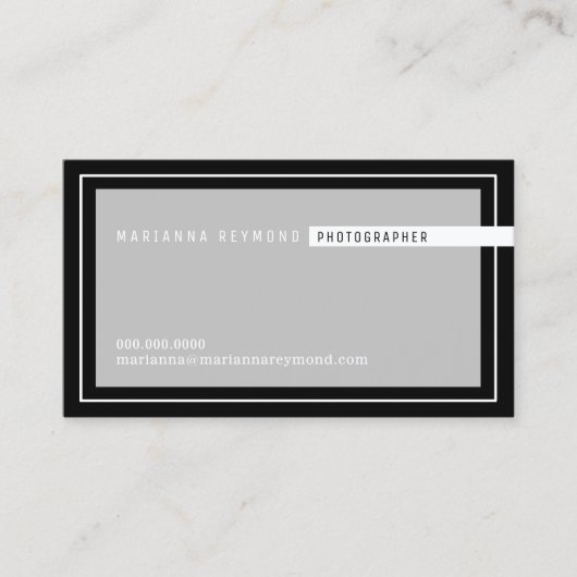 グレー/ブラック基本モダン、写真家 名刺 (正面)