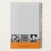 グレー、ブラック、オレンジのサービスコラージビジネス プランナー手帳 (裏面)