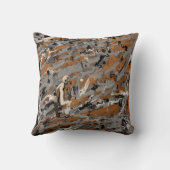 グレー、ブラック、キャラメル抽象芸術 クッション (裏面)