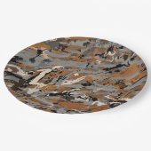 グレー、ブラック、キャラメル抽象芸術 ペーパープレート (アングル)