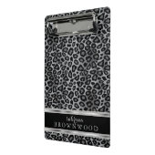 グレー、ブラック、シルバーヒョウの肌のパターン ミニクリップボード (アングル2)