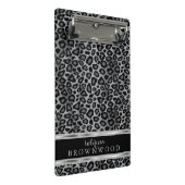 グレー、ブラック、シルバーヒョウの肌のパターン ミニクリップボード (アングル)