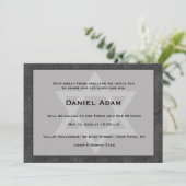 グレー，ブラック，ス縁どター，バー（ユダヤ教の）バル・ミツバー招待状 招待状 (スタンド正面)