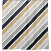 グレー、ブラック、タンシャワーカーテン シャワーカーテン (正面)