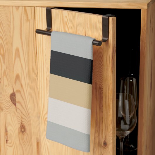 グレー、ブラック、タン キッチンタオル (三つ折り)