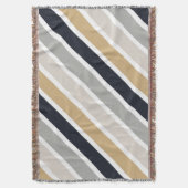 グレー、ブラック、タン スローブランケット (正面縦)