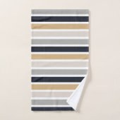 グレー、ブラック、タン バスタオルセット (ハンドタオル)