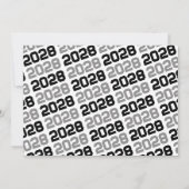 グレー、ブラック、ホワイトの卒業写真招待状 招待状 (裏面)