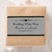 グレー、ブラック&金ゴールドカスタムウェディングミニワインラベル ラベル (インサイチュ)