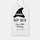 グレー ブラック RIP 30代 40歳の誕生日 魔法使いの帽子 ハロウィン ギフトタグ (裏面)