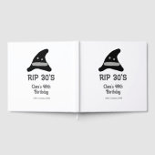 グレー ブラック RIP 30's 40歳の誕生日 魔法使いの帽子 ハロウィン ゲストブック (全面)