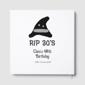 グレー ブラック RIP 30's 40歳の誕生日 魔法使いの帽子 ハロウィン ゲストブック (裏面)