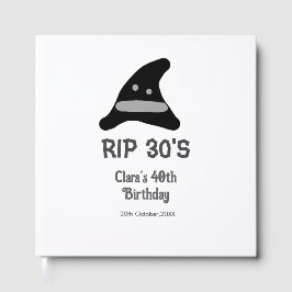 グレー ブラック RIP 30's 40歳の誕生日 魔法使いの帽子 ハロウィン ゲストブック