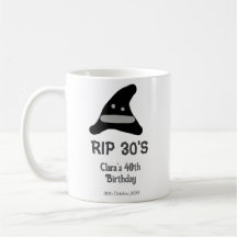 グレー ブラック RIP 30's 40歳の誕生日 魔法使いの帽子 ハロウィン