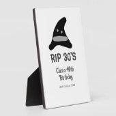 グレー ブラック RIP 30's 40歳の誕生日 魔法使いの帽子 ハロウィン フォトプラーク (側面)