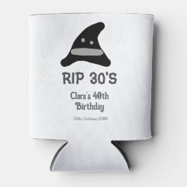 グレー ブラック RIP 30's 40歳の誕生日 魔法使いの帽子 ハロウィン 缶クーラー