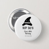 グレー ブラック RIP 30's 40歳の誕生日 魔法使いの帽子 ハロウィン 缶バッジ (正面&裏面)