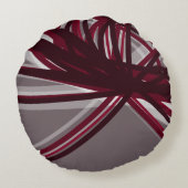 グレー&ブルゴーニュエレガントリボンデザイン ラウンドクッション (裏面)