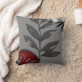 グレー&ブルゴーニュ芸術的ワイン水の色葉の クッション (ブランケット)