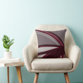 グレー&ブルゴーニュ芸術的抽象芸術リニアデザイン クッション (椅子)