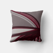 グレー&ブルゴーニュ芸術的抽象芸術リニアデザイン クッション (裏面)