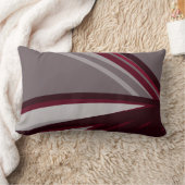 グレー&ブルゴーニュ芸術的抽象芸術リニアデザイン ランバークッション (ブランケット)