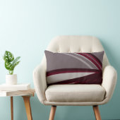 グレー&ブルゴーニュ芸術的抽象芸術リニアデザイン ランバークッション (椅子)