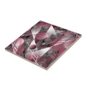 グレー、ブルゴーニュ、白い抽象芸術パターン。 タイル (側面)