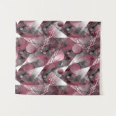 グレー、ブルゴーニュ、白い抽象芸術パターン。 タペストリー (正面(横))