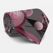 グレー、ブルゴーニュ、白い抽象芸術パターン。 ネクタイ (ロール)